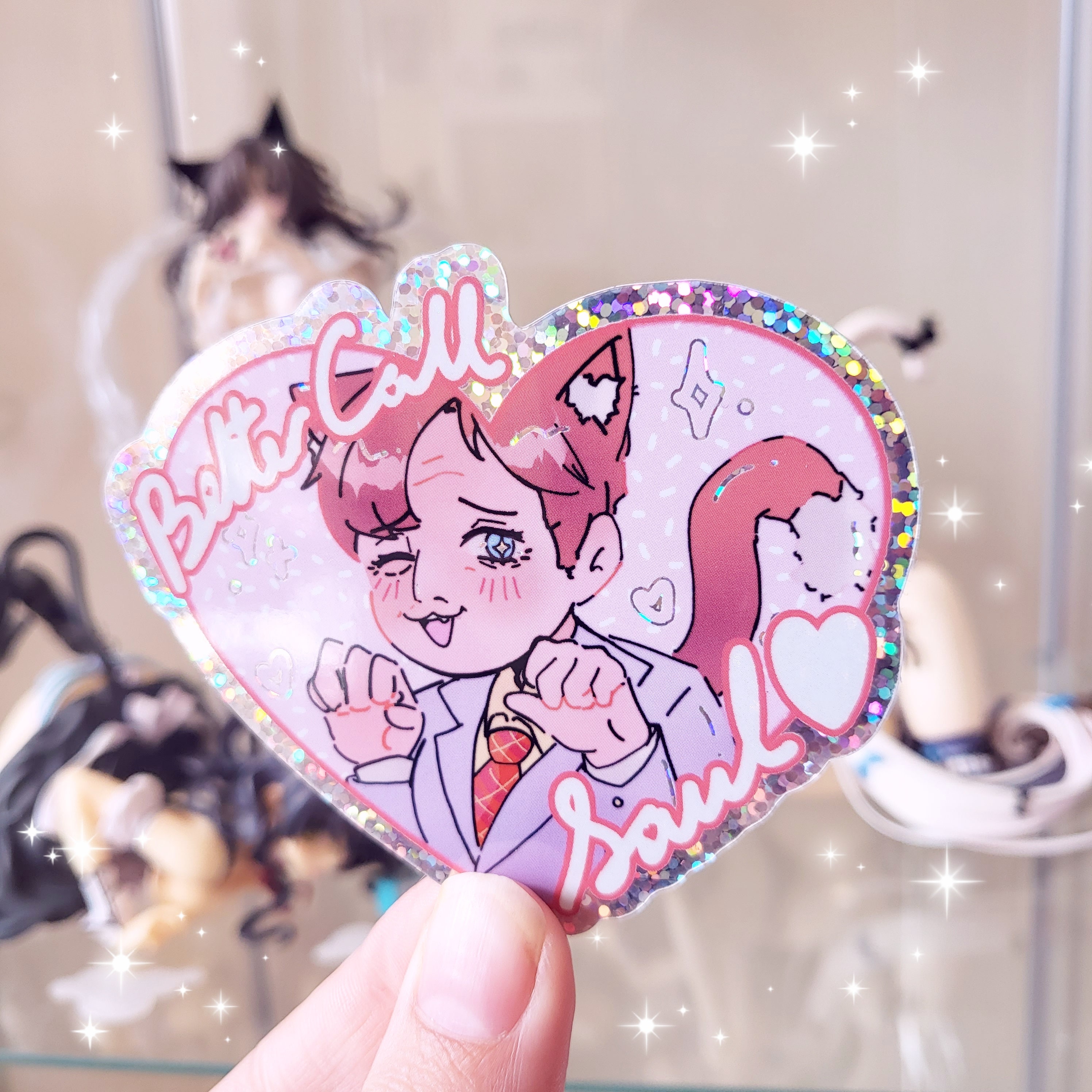 Catboy Saul Goodman A5 Print &amp; Holographic Glitter Sticker - Etsy Australia
