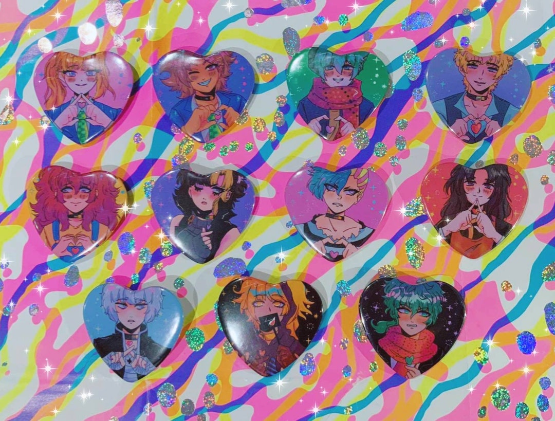 YTTD 2.25 Heart Badges Visual Novel Anime Gift pic