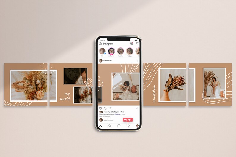 Download Carousel Instagram Template Photoshop. Abstract Theme. Sosial | Etsy