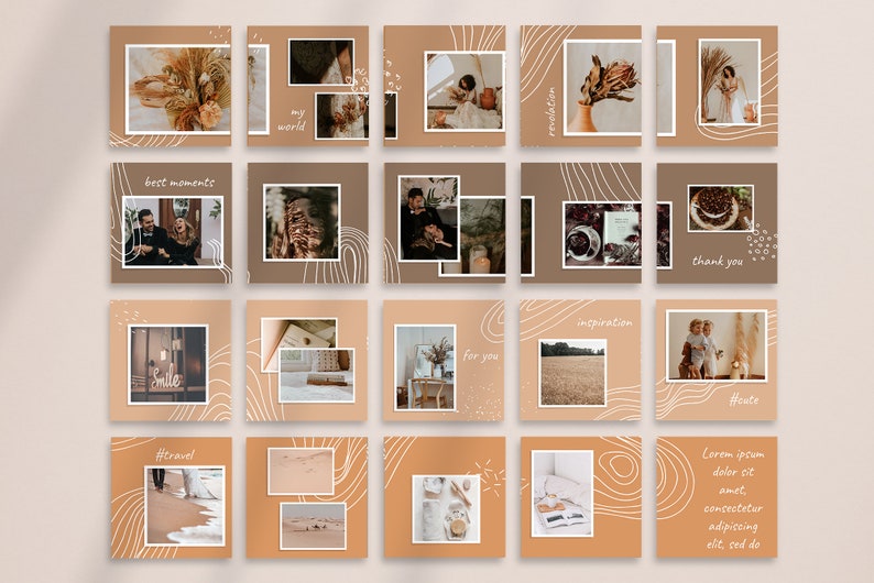 Download Carousel Instagram Template Photoshop. Abstract Theme ...