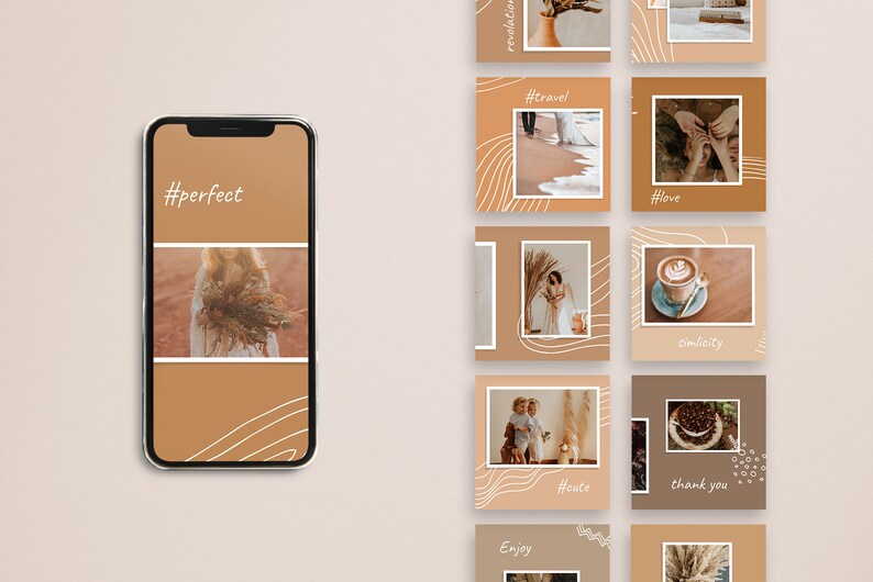 Carousel Instagram Template Photoshop. Abstract Theme. Sosial | Etsy