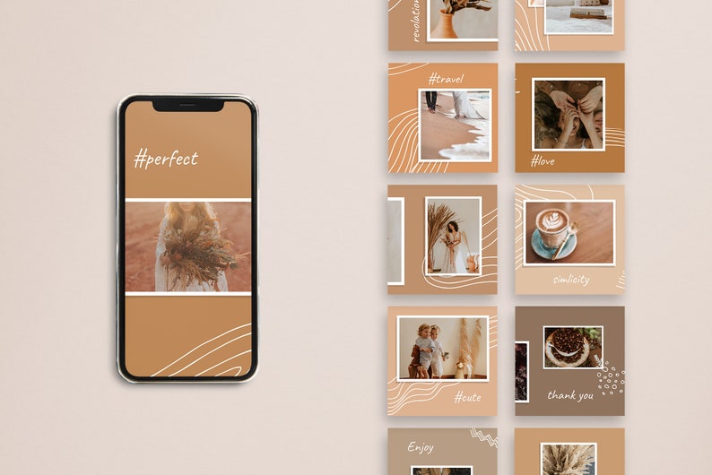 Carousel Instagram Template Photoshop. Abstract Theme. Sosial | Etsy