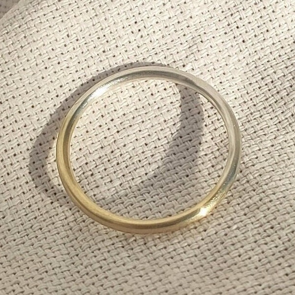 BICOLOR Ring, recyceltes 585 Gold und 925 Silber, Ehering, minimalistisch