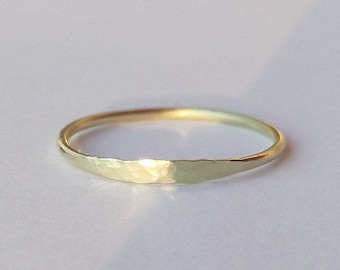 GEORG G, 585 gold ring, wedding ring, hammered, minimalist, filigree, handmade