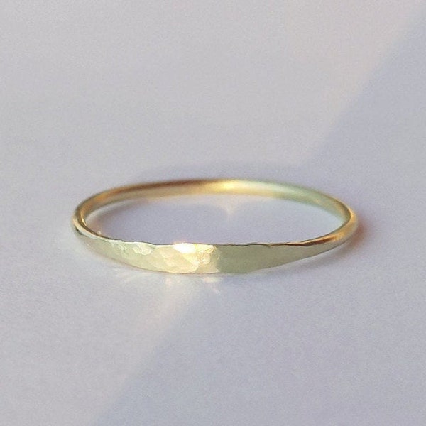 GEORG G, 585 gold ring, wedding ring, hammered, minimalist, filigree, handmade