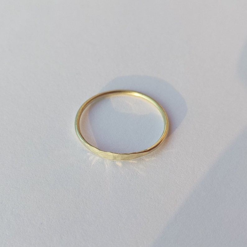GEORG G, 585 gold ring, wedding ring, hammered, minimalist, filigree, handmade image 2