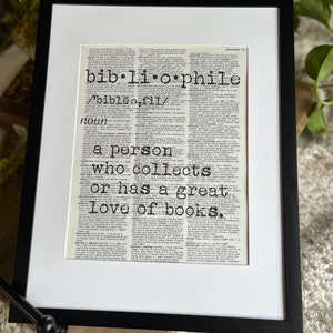 Bibliophile, vintage Dictionary Print, Vintage Print, Author Print, bookish gift, reader, Bookish Decor, reader gift, FBAA, ACOTAR