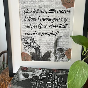 You Tell Me Little Mouse, Haunting Adeline, H. D. Carlton, Dark Romance, Zade Meadows, Cat & Mouse, Dictionary Print, Vintage Print