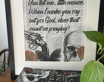 You Tell Me Little Mouse, Haunting Adeline, H. D. Carlton, Dark Romance, Zade Meadows, Cat & Mouse, Dictionary Print, Vintage Print