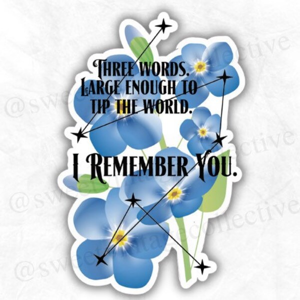 I Remember You, Addie LaRue inspired, Invisible Life of Addie LaRue, fantasy books, Bookish Sticker, reading sticker, nerd, laptop sticker