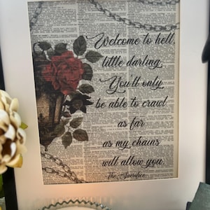 LORDS series, Welcome to Hell, My chains will allow you, The Sacrifice, Shantel Tessier, Dictionary Print, Vintage Print, bookish gift