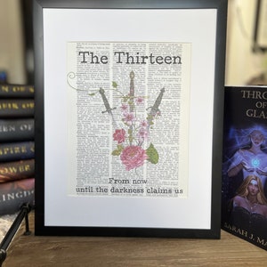 The Thirteen, Throne Of Glass, TOG, Dictionary Print, Vintage Print, Book art, Book, Reading, bookish gift, reader, ACOTAR