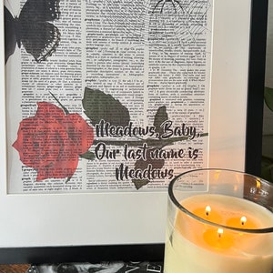 Meadows Baby, Haunting Adeline, H. D. Carlton, Dark Romance, Zade Meadows, Dictionary Print, Vintage Print, Book art, Reading, bookish gift,