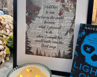 Lights Out, The Devil Weep, Into Darkness, Dark Romance, Navessa Allen, Dictionary Print, Vintage Print, bookish gift
