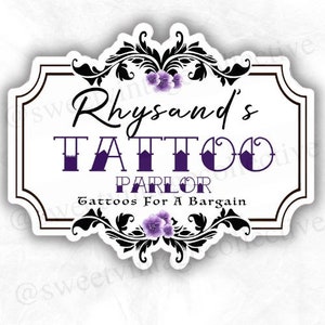 Rhysand’s Tattoo Parlor, ACOTAR inspired, Rhys, A Court of Thorns and Roses, Nesta, fantasy books, Bookish Sticker, reading sticker, nerd,