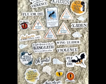Fourth Wing Sticker Bundle | A | bookish stickers | empyrean series | reader gift | bookish | fourth wing | sticker pack | bookish stickers