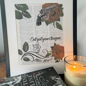 Chat a votre langue, petite souris, Haunting Adeline, H. D. Carlton, Dark Romance, Zade Meadows, Cat & Mouse, Dictionary Print, vintage Print