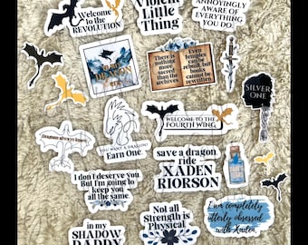 Fourth Wing Sticker Bundle | C | bookish stickers | empyrean series | reader gift | bookish | fourth wing | sticker pack | bookish stickers