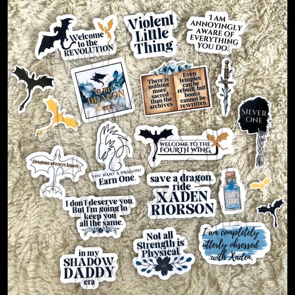 Stickerbundel vierde vleugel | C | stickers met boekenleggers | hemelse reeks | lezerscadeau | schoolse | vierde vleugel | stickerpakket | boekenachtige stickers