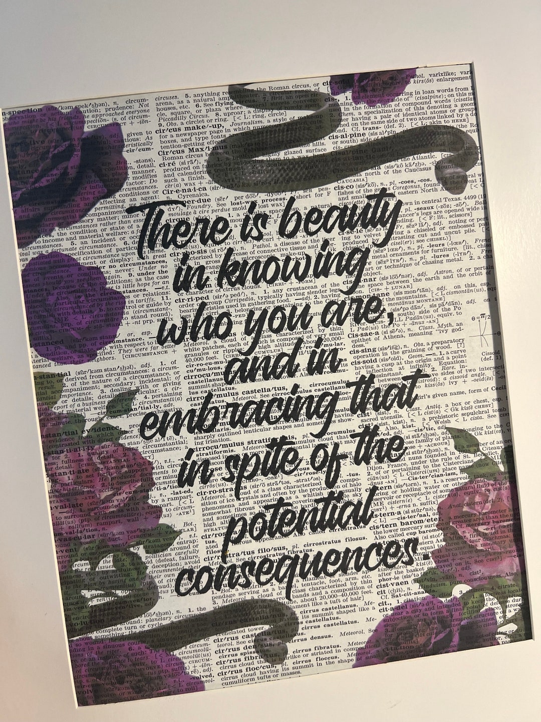 What Lies Beyond the Veil, WLBTV, Dictionary Print, Bookish Art Etsy