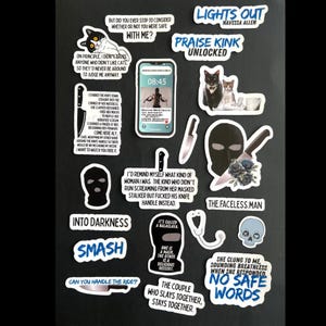 Lights Out Sticker Bundle | A | Dark Romance stickers | Navessa Allen | bookish stickers | reader stickers | kindle stickers | sticker pack