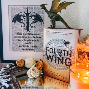 Fourth Wing, The Archives, Rebecca Yarros, Dragon, Dictionary Print, Vintage Print, Book art, Bookish merch, fourth wing gift
