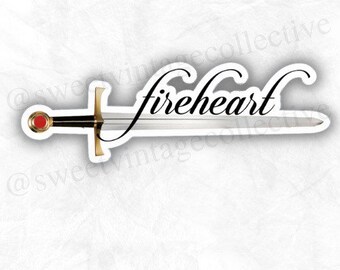 corazón de fuego, pegatina de libro, inspirada en TOG, Throne Of Glass, Rowan, Aelin, libros de fantasía, pegatina libresca, pegatina de lectura, nerd