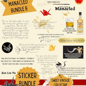 Manacled Sticker Bundle B | Draco Malfoy| Dramione | bookish stickers | fanfiction | fan fiction | manacled | sticker pack | wizarding world