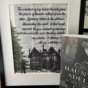 Parsons Manor, Haunting Adeline, H. D. Carlton, Dark Romance, Wörterbuch Print, Vintage Print, Buchkunst, Reading, Bücherwurm Geschenk,