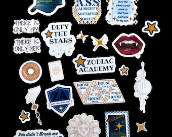 Zestaw naklejek Magical College | A | ZA | naklejki książkowe | booktok | prezent dla czytelnika | książkowe | magiczna szkoła | pakiet naklejek | naklejki książkowe
