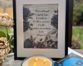 Lights Out, Madness, Into Darkness, Dark Romance, Navessa Allen, Dictionary Print, Vintage Print, bookish gift