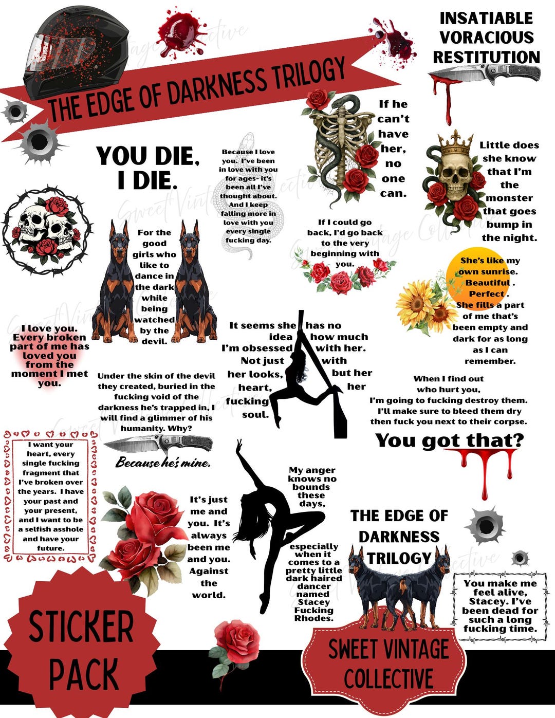 The EDGE OF DARKNESS Sticker Bundle | Bookish Stickers | Insatiable ...