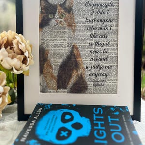 Lights Out, Cat People, Into Darkness, Dark Romance, Navessa Allen, Dictionary Print, Vintage Print, bookish gift