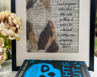 Lights Out, Cat People, Into Darkness, Dark Romance, Navessa Allen, Dictionary Print, Vintage Print, bookish gift