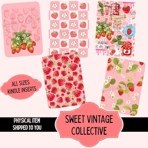 Strawberry Kindle Insert | Aesthetic Kindle Insert Inserts | e-reader insert | Glitter Kindle Inserts | we print and ship to you | all sizes