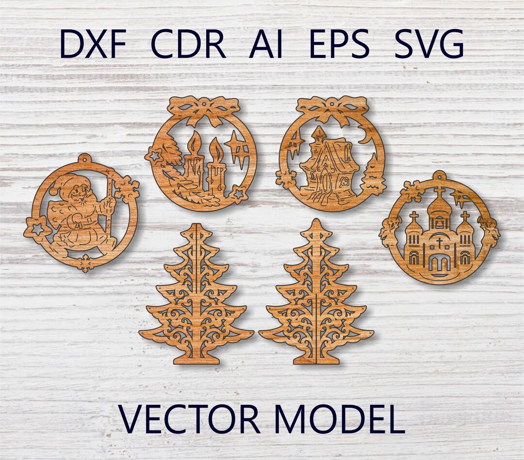 Christmas Ornament SVG Bundle | Laser Cut Holiday Decorations for Wood ...
