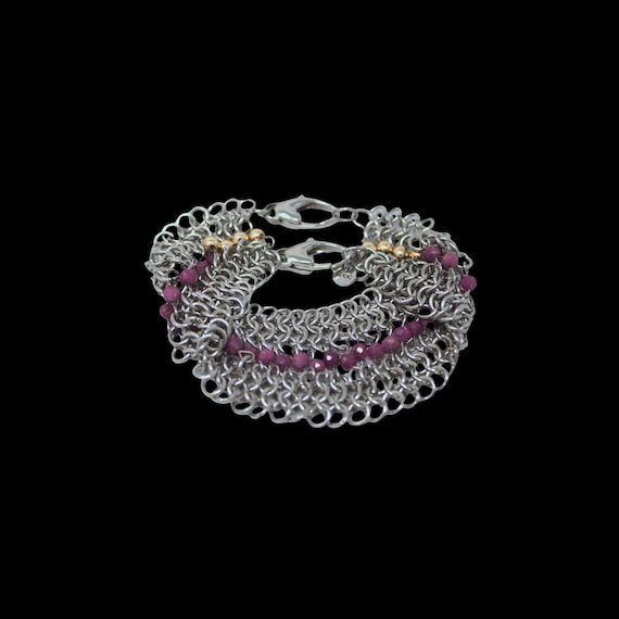 Valerose — Ruby Chainmail Bracelet