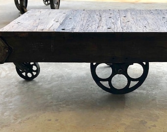 Lineberry Cart Coffee Table / Factory Cart