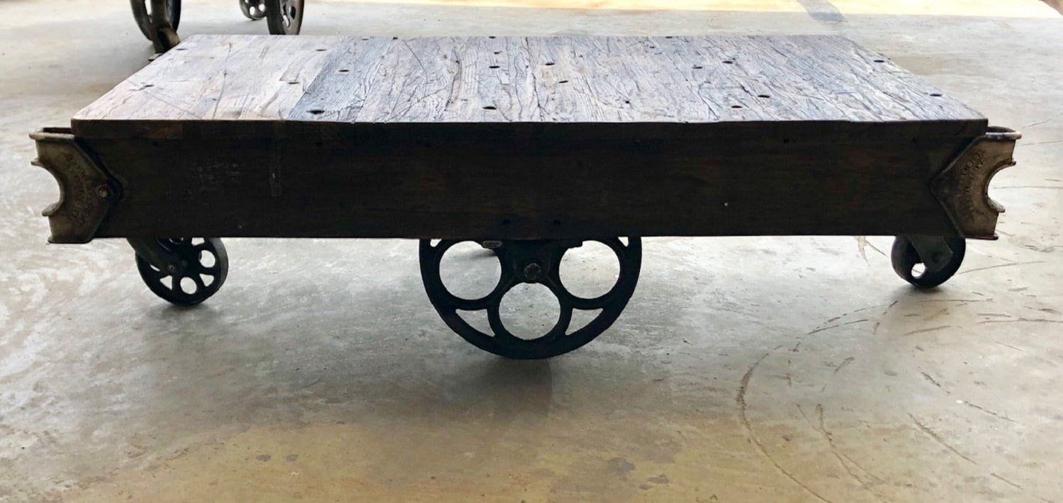 Lineberry Cart Coffee Table Factory Cart Etsy