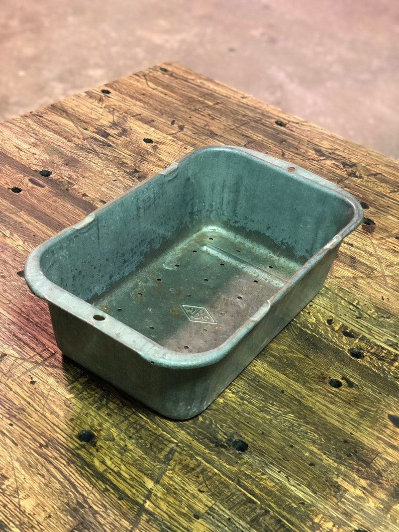 Vintage Metal Bin Galvanized Bin Zinc Storage Container Etsy