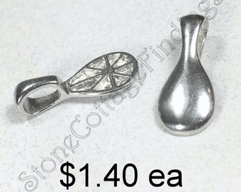 10 pcs Stainless Steel Bails ~ DIY Pendants, Necklaces ~ Glue On ~ Jewelry Finding ~ Tear Drop ~Length 21mm ~ Width 9mm ~ Hole width 4 x 6mm