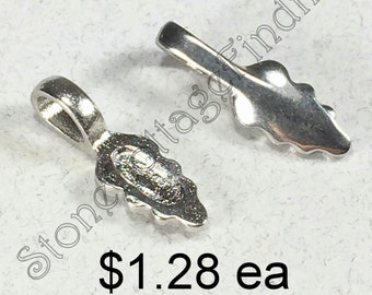 10 pcs Small Stainless Steel Bails ~ DIY Pendants, Necklaces ~ Glue On ~ Jewelry Finding ~ Length 17.5mm ~ Width 6mm ~ Hole width 3 x 4.5mm