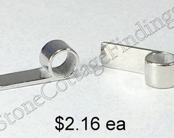 10 pcs Stainless Steel Bails ~ DIY for Pendants and Necklaces ~ Glue On ~ Jewelry Finding ~ Length 17mm ~ Width 6mm ~ Hole width 4.5mm