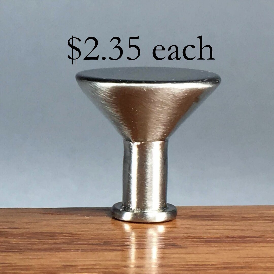 Set of 6 DIY Knob Bases Brushed Nickle Hardware Drawer Pull
