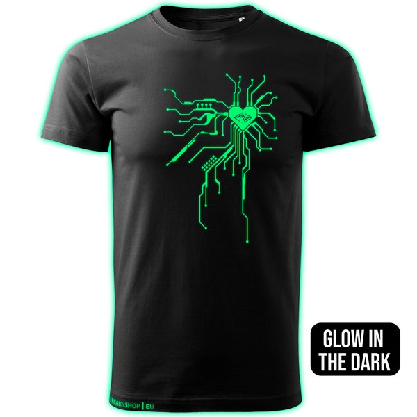 Hacker Tee - Glow in the dark Rave Outfit - Perfect Cyberpunk Gift with Futuristic Design - Cyberpunk Shirt for Men S to 5XL