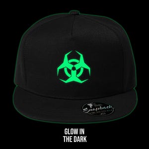 Cyber Hazard Glow in the dark snap back / Neon Snapback Hat • Festival Hat • Festival Accessories • Sacred Geometry Hat