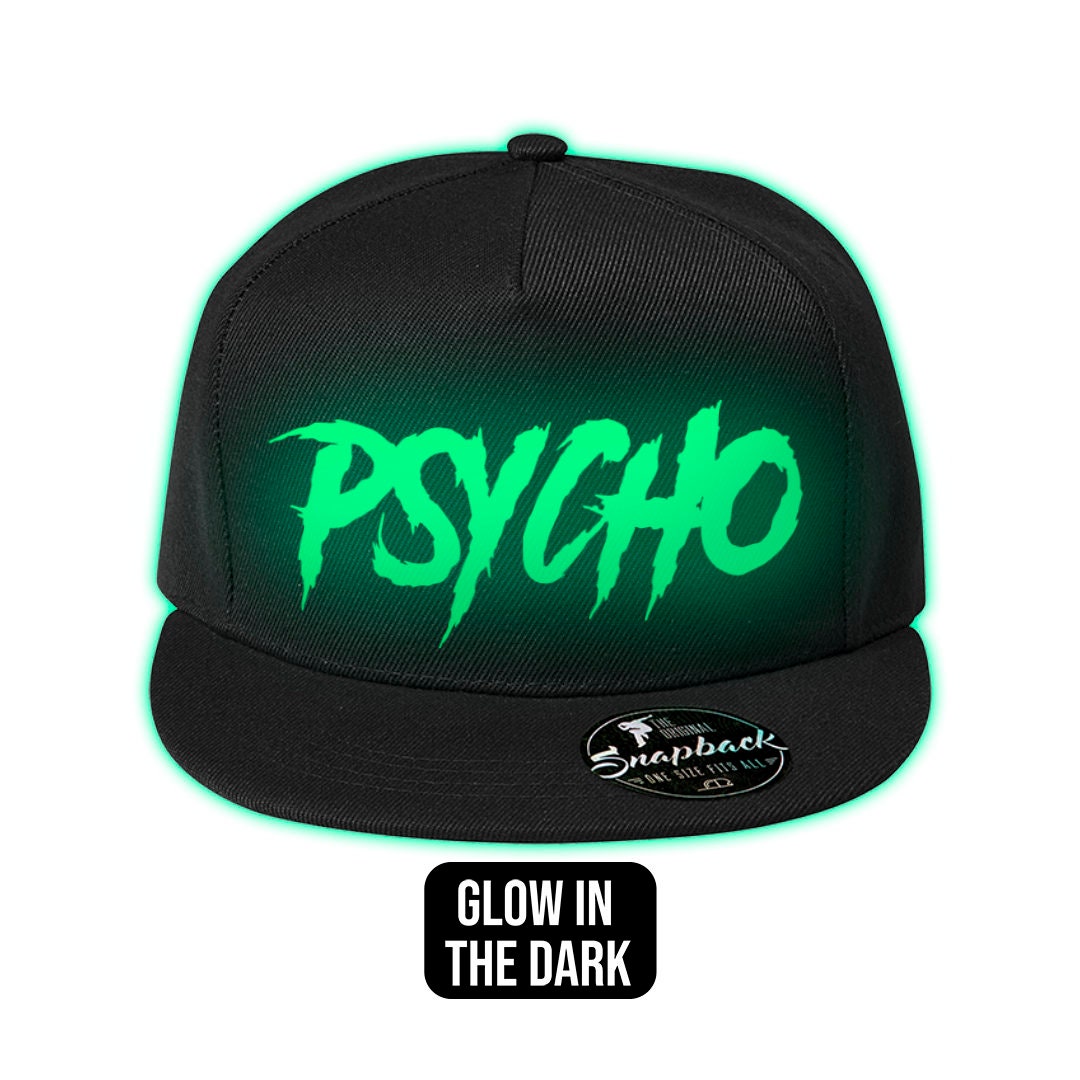 Psycho Glow in the Dark Snapback Snapback Hat Festival Hat Festival Accessories Cool Snapback Gift for Him Etsy