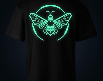 Electric Bee glow in the dark oversize t-shirt backprint