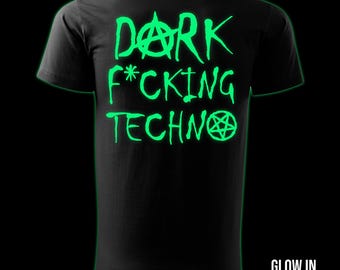 Dark Techno glow in the dark t-shirt back print