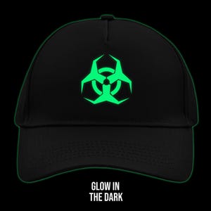 Cyber Hazard Glow in the dark cap / Neon Snapback Hat • Festival Hat • Festival Accessories •Sacred Geometry Hat biohazard cap cyberpunk cap